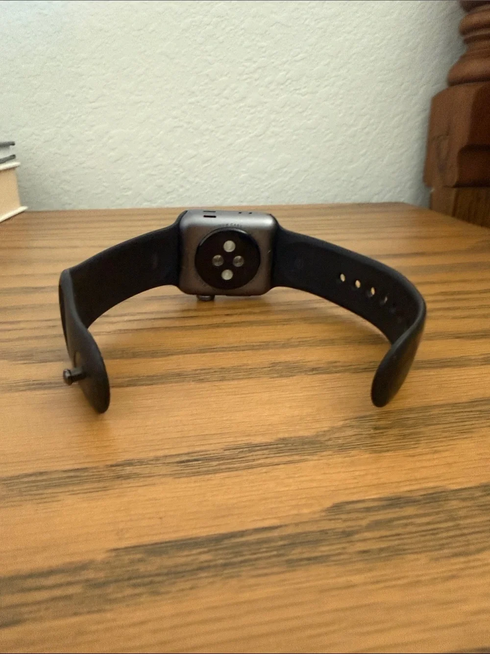 Black apple series 3 Smartwatch with Black Silicone Band - Electronics Wearable